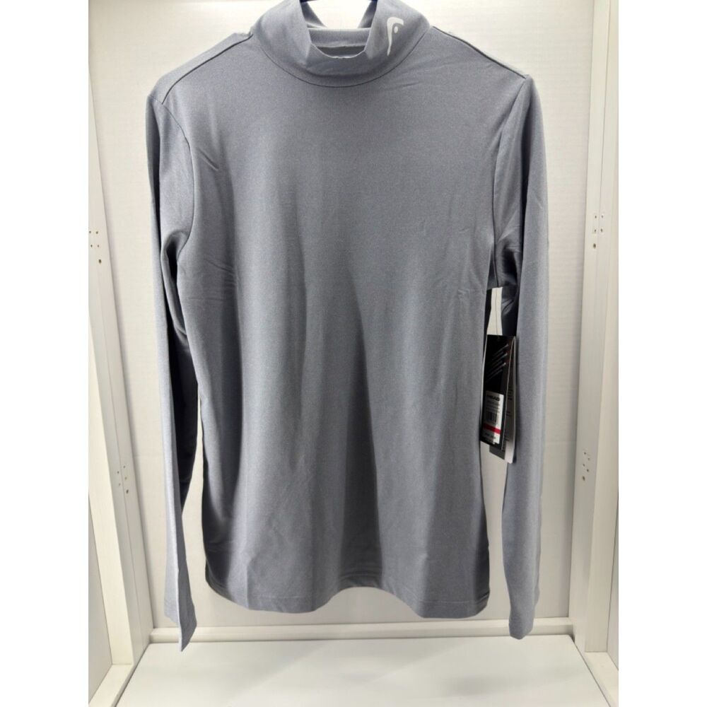 HEAD Gray Digi Mock Neck Compression‎ Shirt Workout Long Sleeve